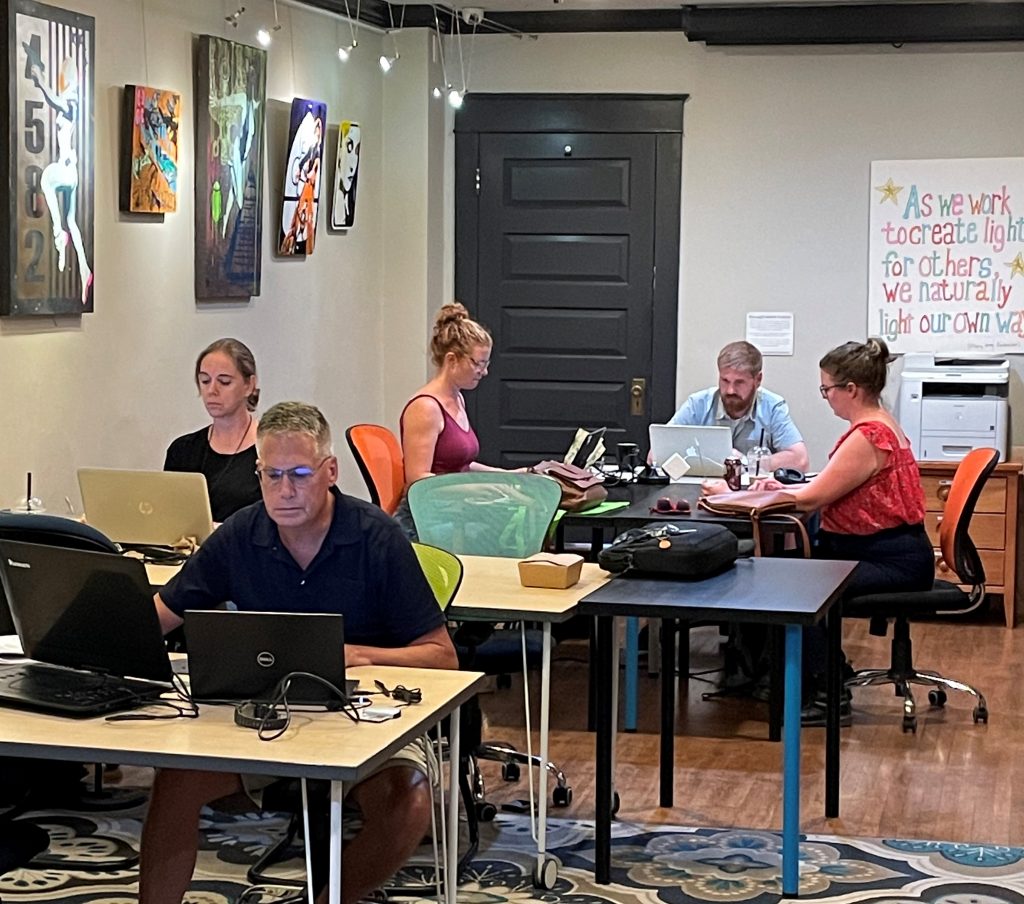 people working on their laptops at Cowork Frederick